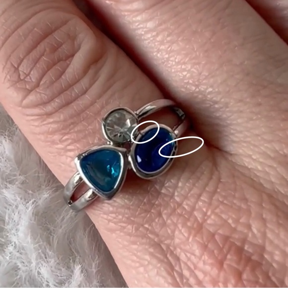 FLAW SEE DESCRIPTION Ring Size 10 Sapphire Aquamarine Topaz Sterling Silver 925 - Picture 6 of 11